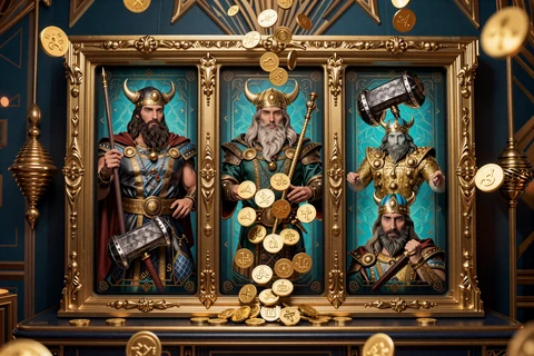 Hall of Gods Jackpot-Slot mit herabfallenden Goldm&uuml;nzen bei Betsson